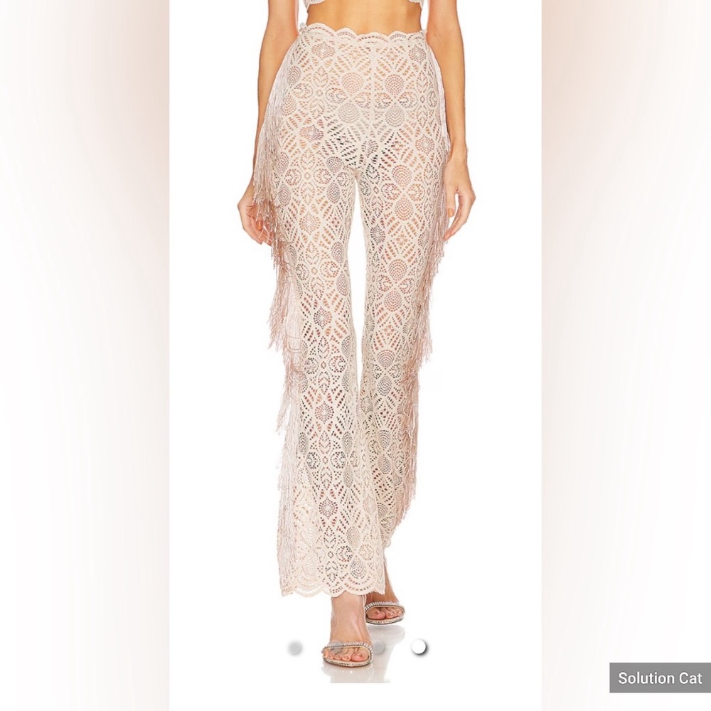 Michael Costello Cream Lace Flare Pants
